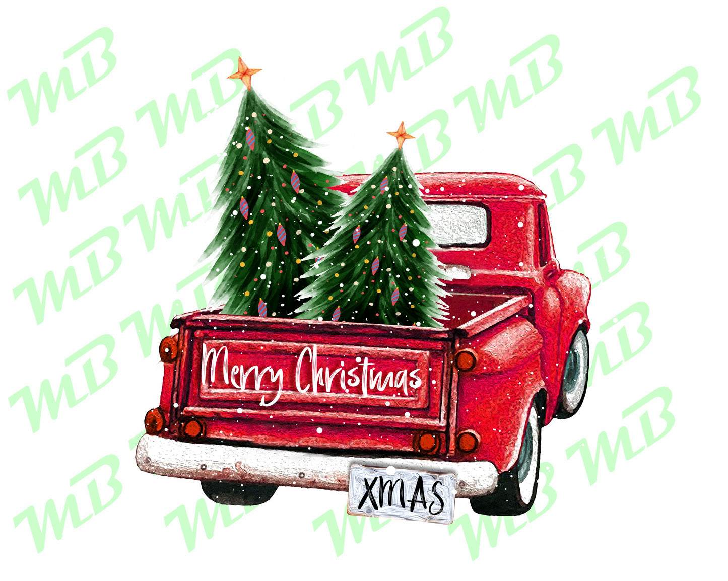 CHRISTMAS TRUCK DTF PRINT