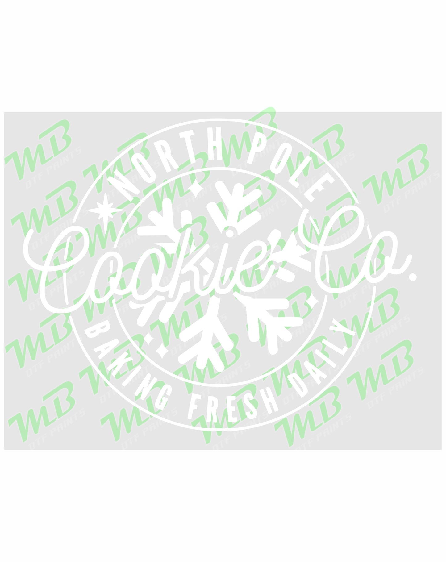 COOKIE CO NORTH POLE IN WHITE CHRISTMAS DTF PRINT