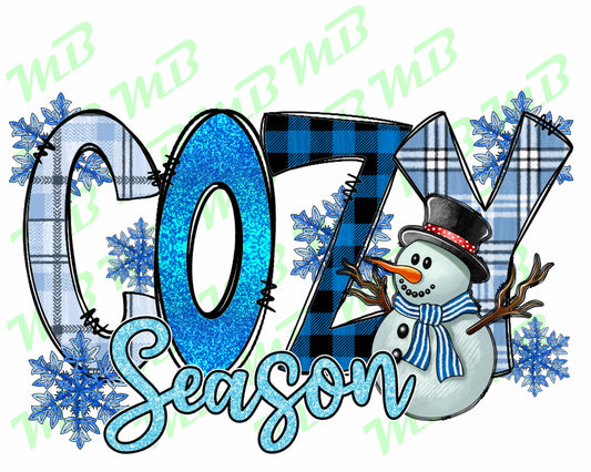 COZY SEASON FAUX GLITTER CHRISTMAS DTF PRINT