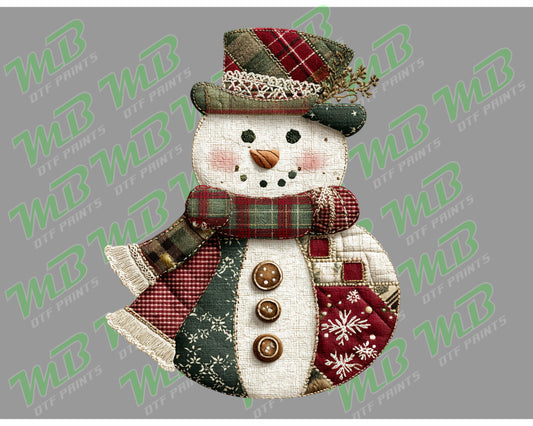 VINTAGE PATCHWORK SANTA CHRISTMAS DTF PRINT