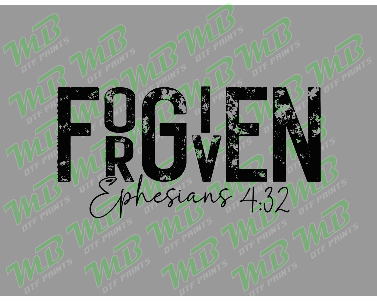 FORGIVEN GRUNGE BLACK DTF PRINT