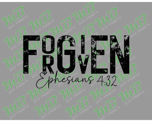 FORGIVEN GRUNGE BLACK DTF PRINT