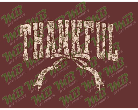 THANKFUL BOW GRUNGE DTF PRINT