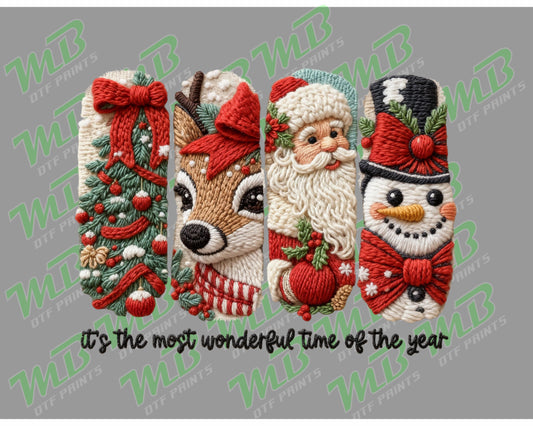 FAUX YARN IT'S THE MOST WONDERFUL TIME OF THE YEAR  DTF PRINT